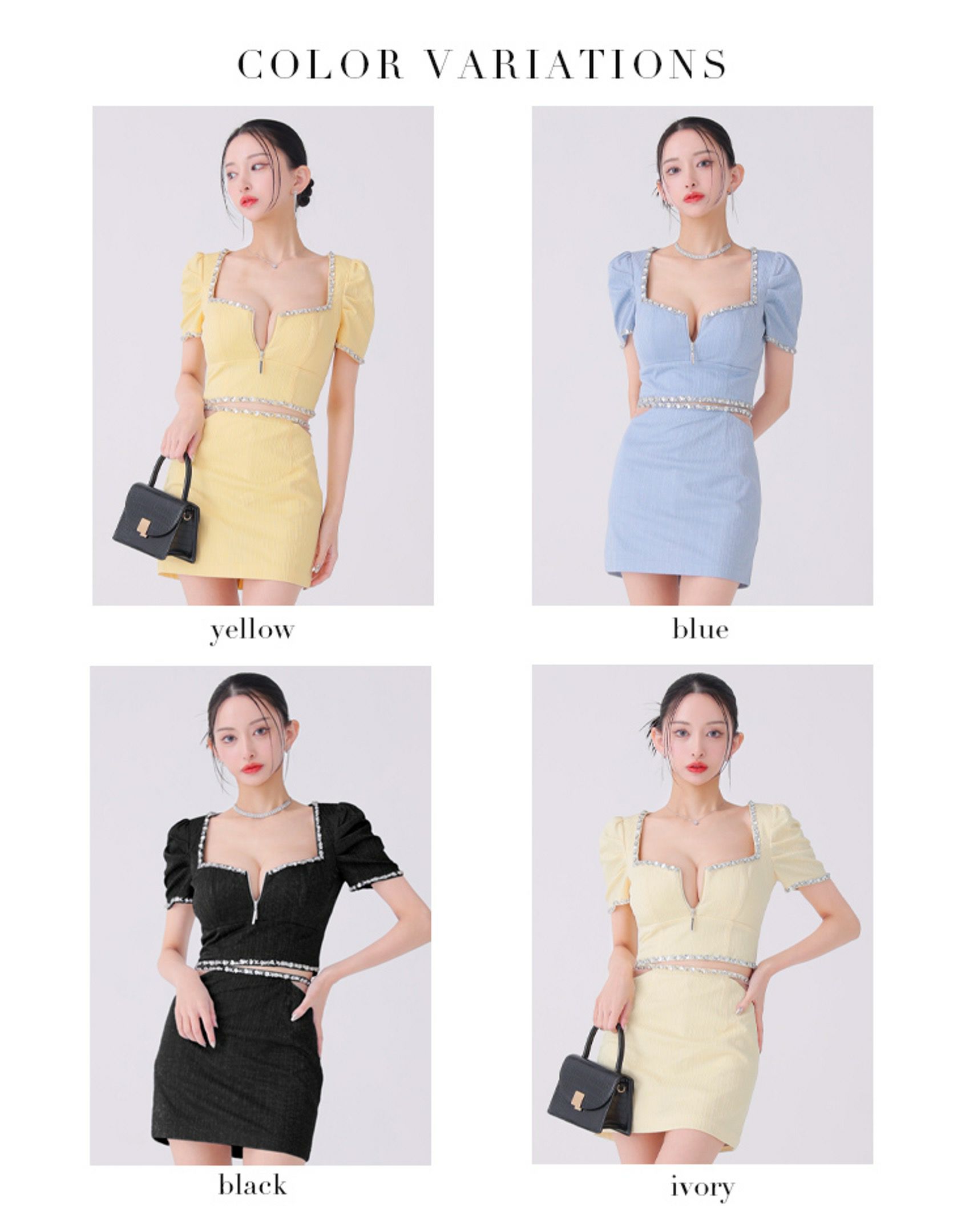 Glossy ローブドフルールグロッシー ビジューリブニットウエストシアータイトキャバドレス gl3922-c