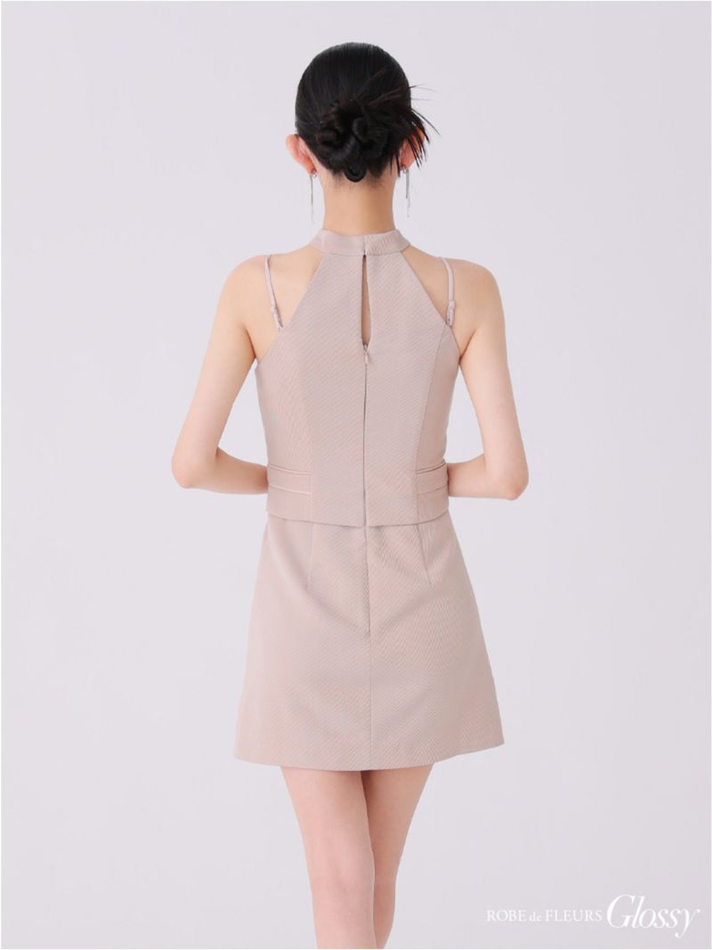 Glossy ローブドフルールグロッシー チョーカーデザインフロントボタンタイトキャバドレス gl3921-c