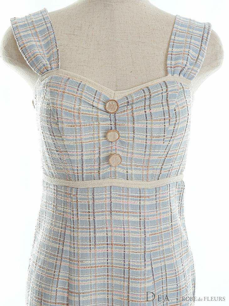 DEA. ディア バイ ローブドフルール ラメ入りスプリングニットミディキャバドレス de2725-s25