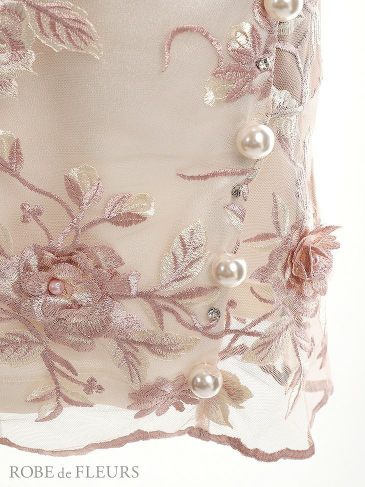 ROBE de FLEURS ローブドフルール 立体刺繍レース×アシンメトリータイトミニキャバドレス fm2322-s25