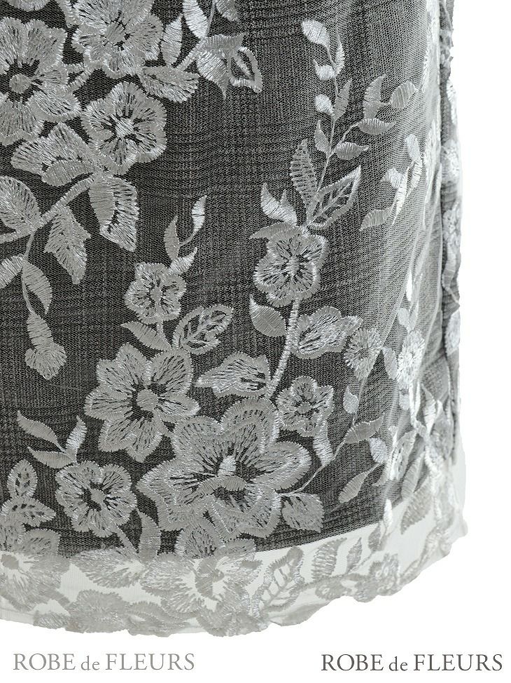 ROBE de FLEURS ローブドフルール スパンコール付き刺繍レース×立体フラワータイトミニキャバドレス fm2425-s25