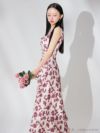 DEA. ディア バイ ローブドフルール 花柄スクエアネックフレアロングキャバドレス de3382-c