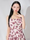 DEA. ディア バイ ローブドフルール 花柄スクエアネックフレアロングキャバドレス de3382-c