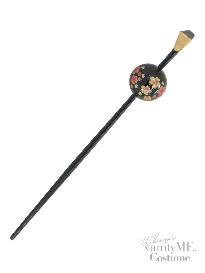 玉かんざし 桜柄 花魁 和装 髪飾り [ 赤/黒 ] vcsit-24116