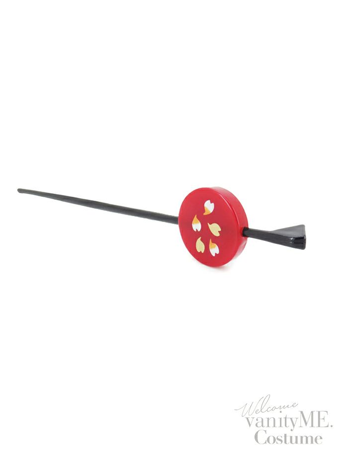 かんざし 平丸 大 赤 桜柄 花魁 和装 髪飾り vcsit-24117