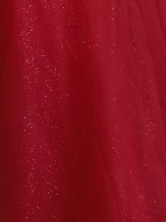 vanityME.couture. バニティミークチュール *Romantic Holiday Dress* アメリカンスリーブ ベルベット ラメ入りチュール プリンセス 姫 ロングドレス バースデードレス レッド vctr-t-24114-2