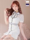 ROBE de FLEURS ローブドフルール ホワイト リボン×レースミニドレス fm2944-1