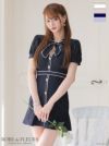 ROBE de FLEURS ローブドフルール ホワイト リボン×レースミニドレス fm2944-1