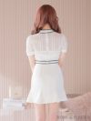 ROBE de FLEURS ローブドフルール ホワイト リボン×レースミニドレス fm2944-1