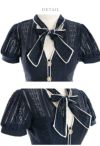 ROBE de FLEURS ローブドフルール ホワイト リボン×レースミニドレス fm2944-1