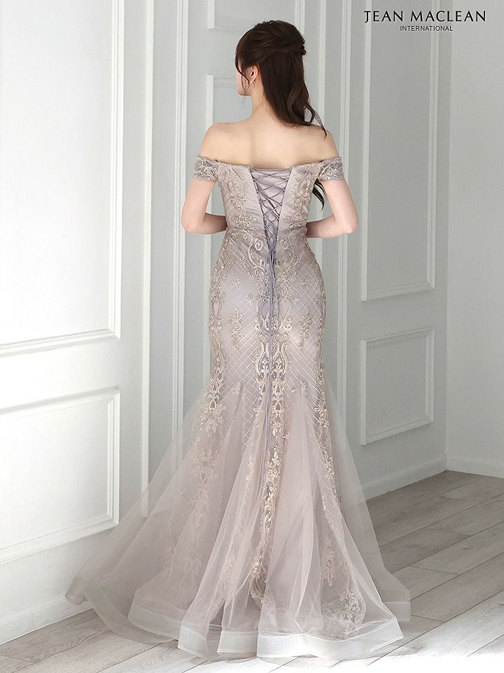 JEAN MACLEAN ジャンマクレーン オフショル/ゴールド刺繍/レース/マーメイド/タイト ロングドレス ja51784-c