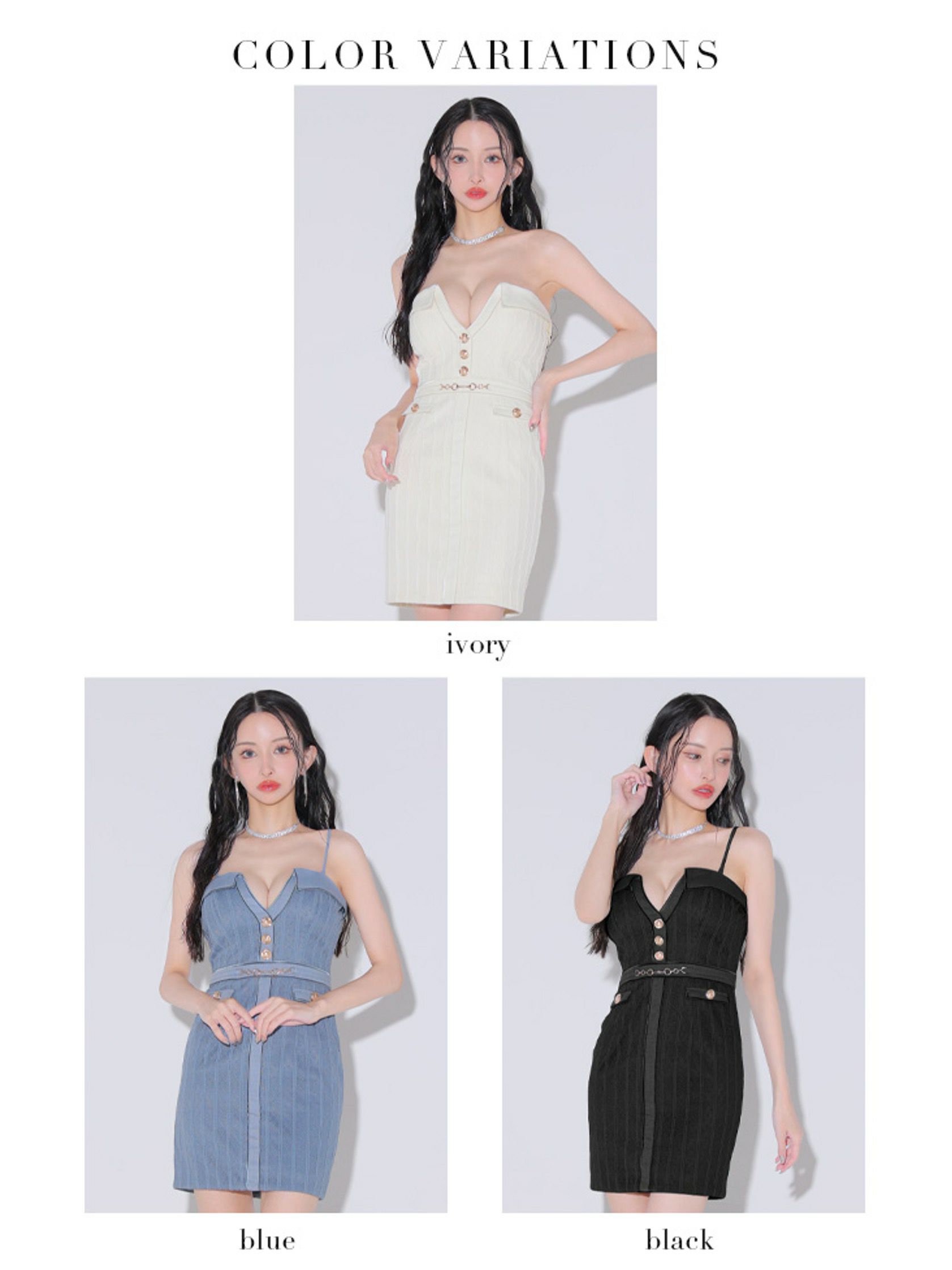  Glossy ローブドフルールグロッシー フロントボタンバストカットタイトミニキャバドレス gl3912-c