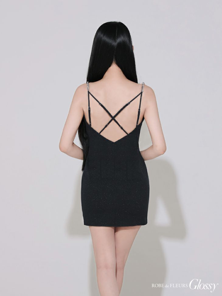 Glossy ローブドフルールグロッシー デコルテビジューバストカットシンプルタイトミニキャバドレス gl3590-c