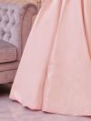 vanityME.couture.バニティミークチュール Françoise フランソワーズ ビッグリボン サテン ウエストマーク バイカラー オフショル 姫 ロングドレス バースデードレス ピンク×ブラック vctr-t-25003