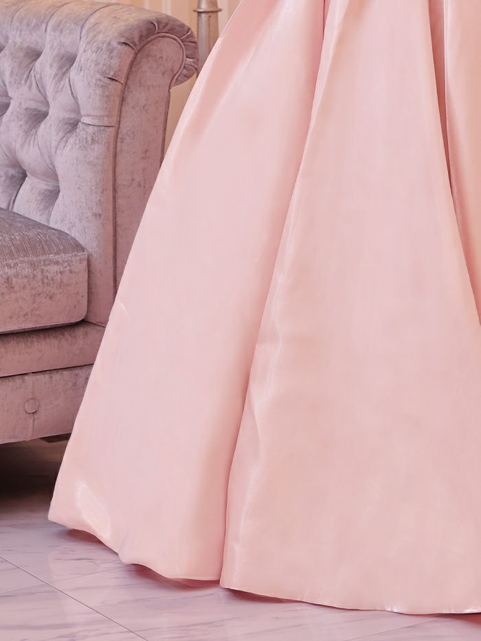 vanityME.couture.バニティミークチュール Fran&#231;oise フランソワーズ ビッグリボン サテン ウエストマーク バイカラー オフショル 姫 ロングドレス バースデードレス ピンク×ブラック vctr-t-25003