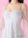 ROBE de FLEURS ローブドフルール オフショルリボンシアースリーブフレアミニキャバドレス fm3278-c