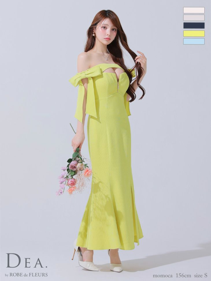 DEA. ディア バイ ローブドフルール オフショルリボンバストジップマーメイドロングキャバドレス de3596-c