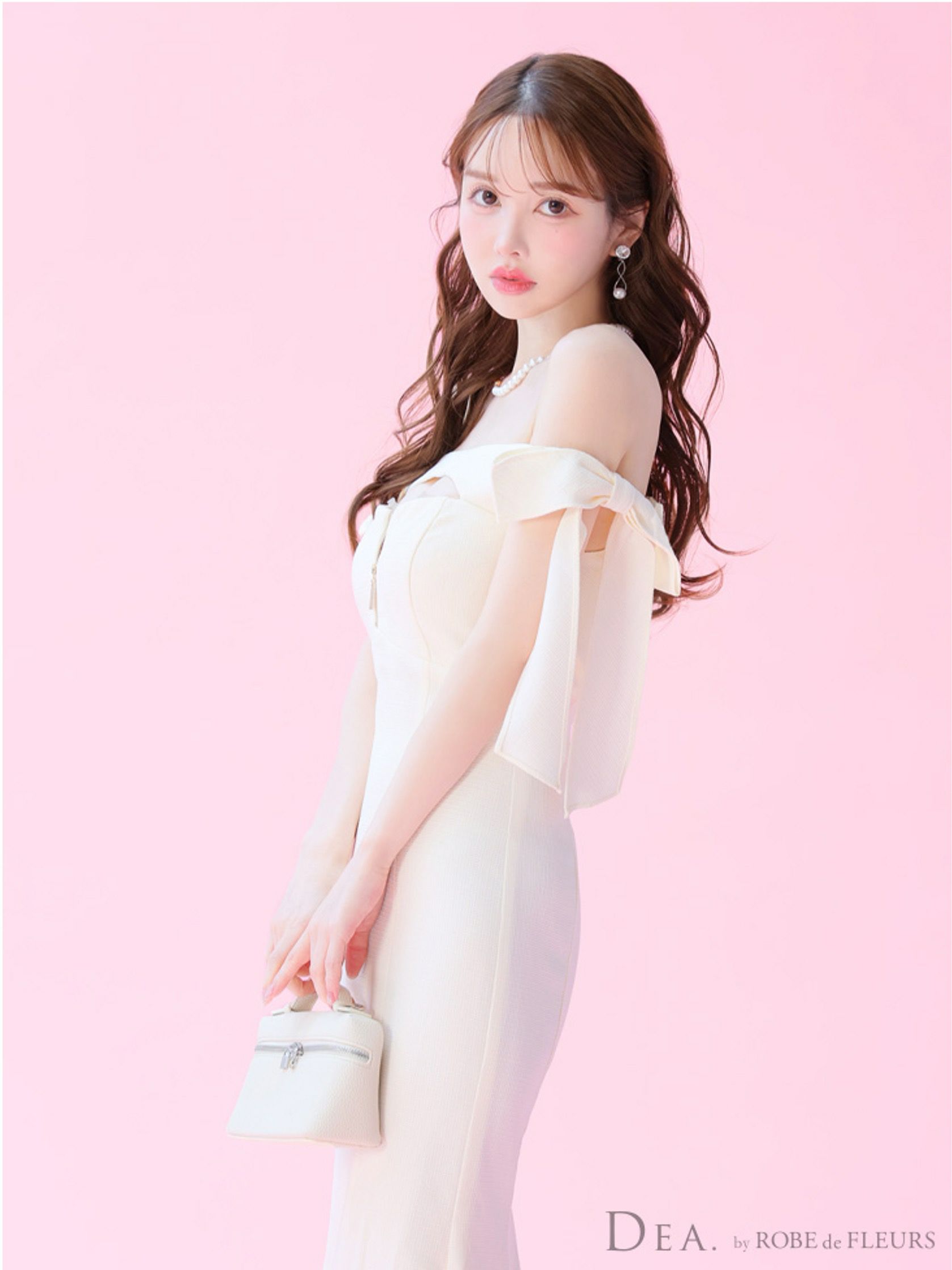 DEA. ディア バイ ローブドフルール オフショルリボンバストジップマーメイドロングキャバドレス de3596-c