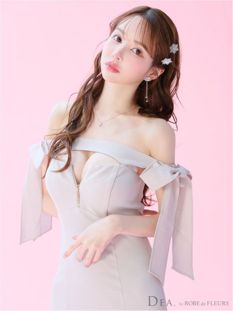 DEA. ディア バイ ローブドフルール オフショルリボンバストジップマーメイドロングキャバドレス de3596-c