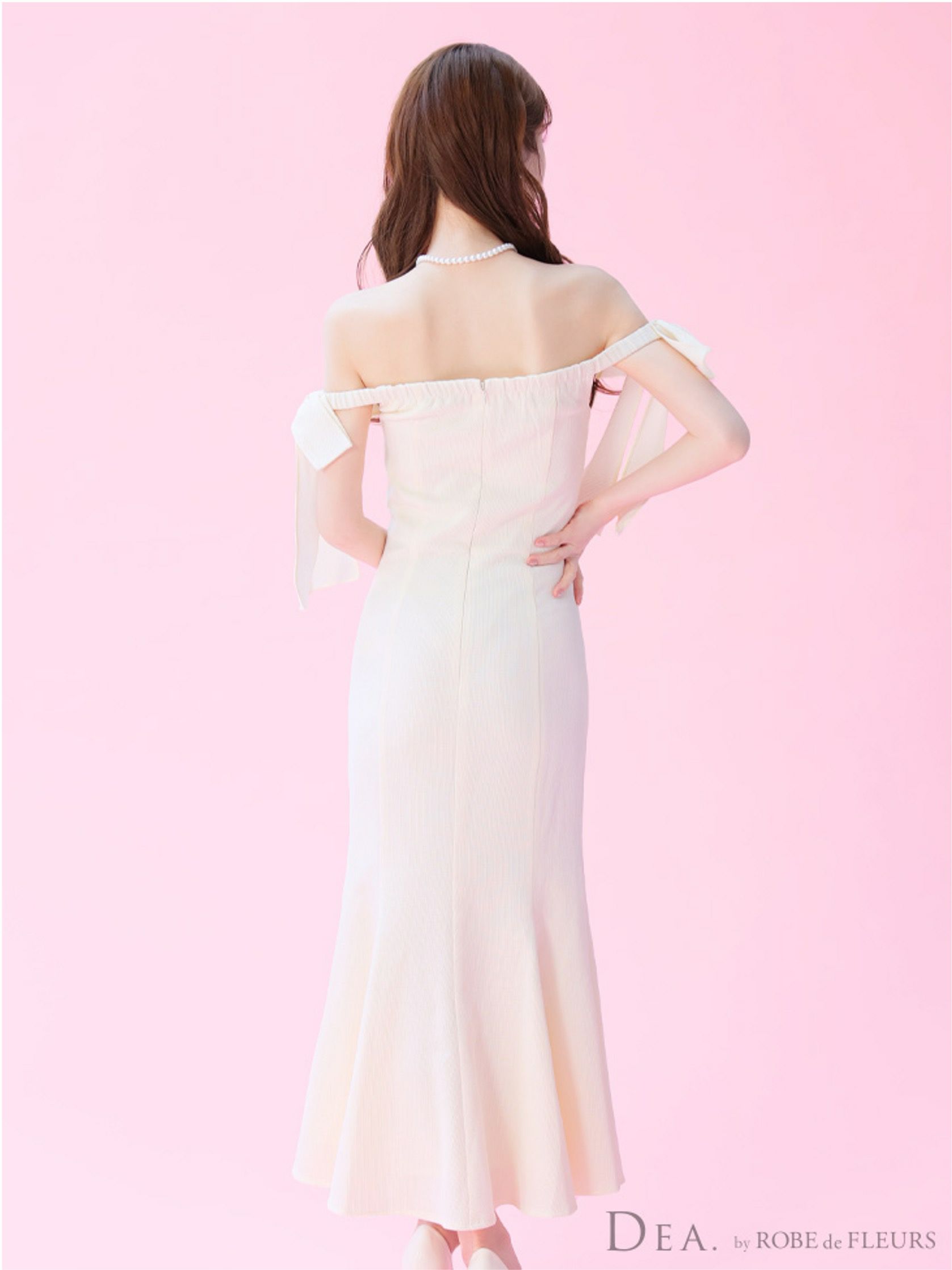 DEA. ディア バイ ローブドフルール オフショルリボンバストジップマーメイドロングキャバドレス de3596-c