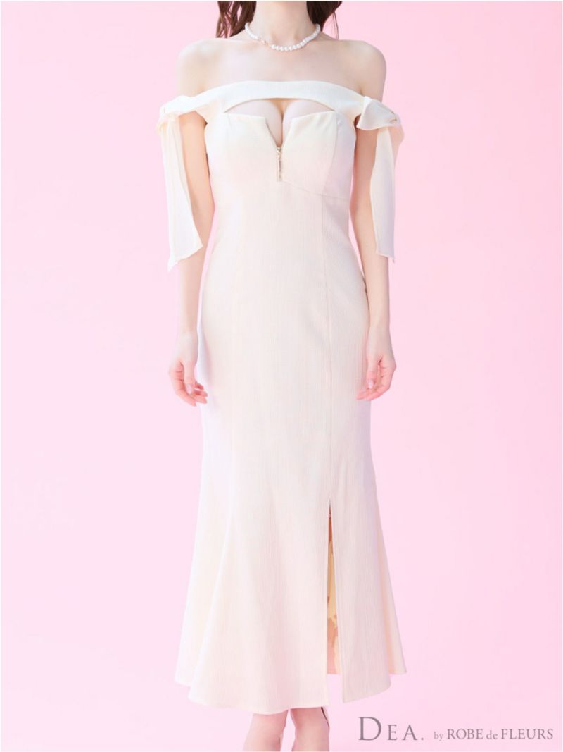 DEA. ディア バイ ローブドフルール オフショルリボンバストジップマーメイドロングキャバドレス de3596-c