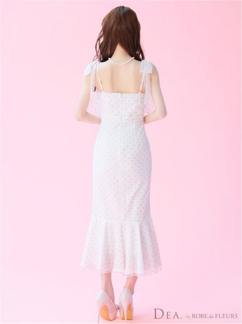 DEA. ディア バイ ローブドフルール ドットチュールマーメイドキャミキャバドレス de3380-c
