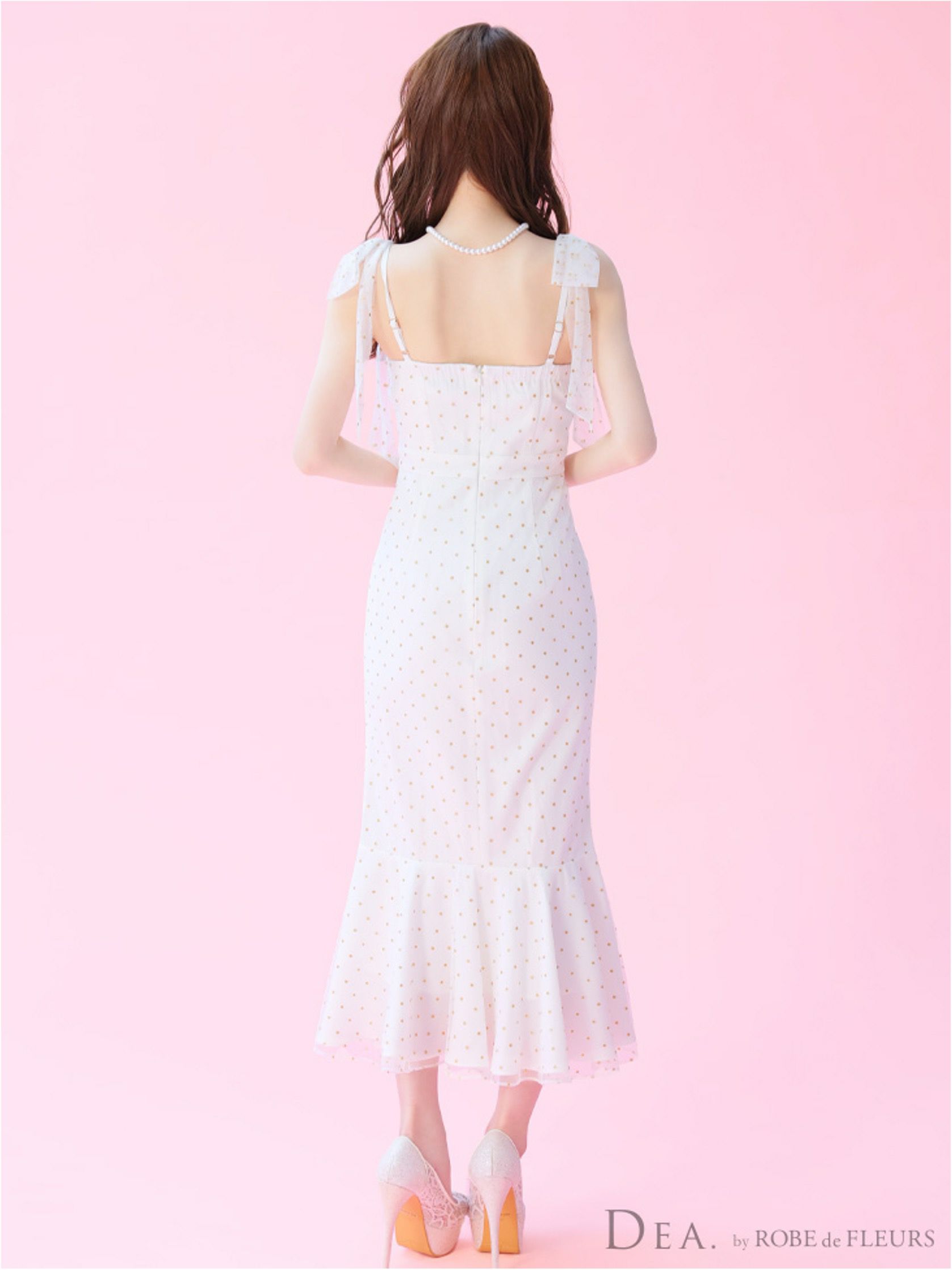DEA. ディア バイ ローブドフルール ドットチュールマーメイドキャミキャバドレス de3380-c