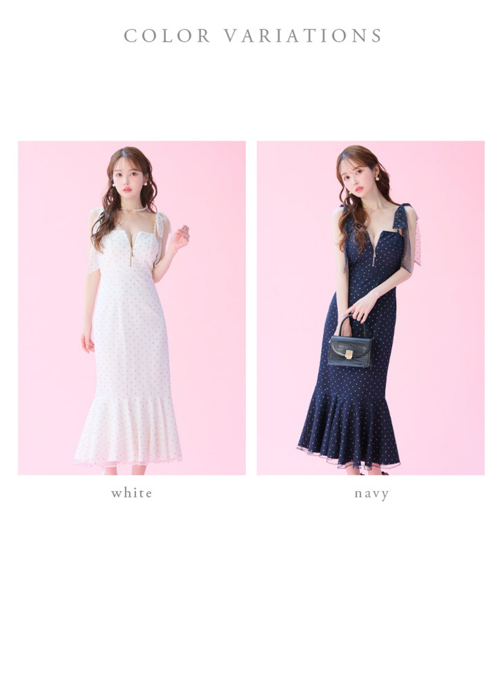 DEA. ディア バイ ローブドフルール ドットチュールマーメイドキャミキャバドレス de3380-c