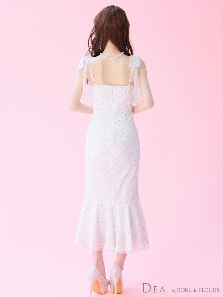 DEA. ディア バイ ローブドフルール ドットチュールマーメイドキャミキャバドレス de3380