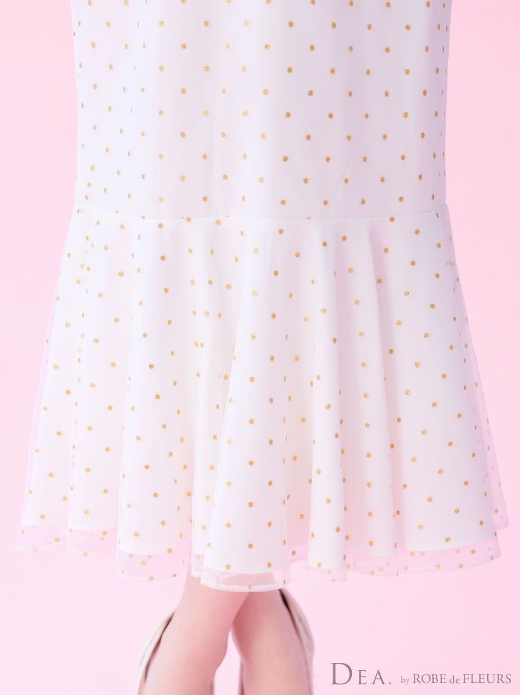 DEA. ディア バイ ローブドフルール ドットチュールマーメイドキャミキャバドレス de3380