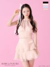 ROBE de FLEURS ローブドフルール サテンホルターティアードフレアミニキャバドレス fm3593