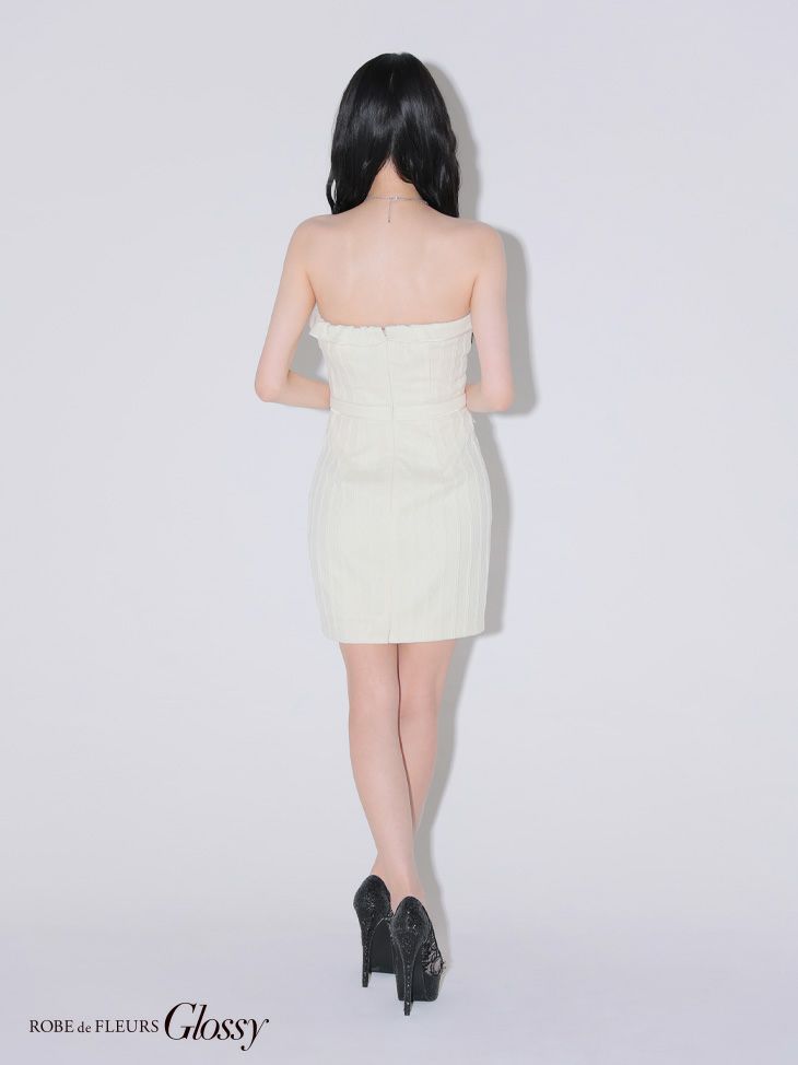 Glossy ローブドフルールグロッシー フロントボタンバストカットタイトミニキャバドレス gl3912