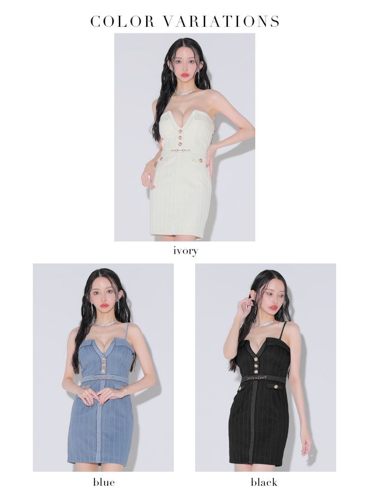 Glossy ローブドフルールグロッシー フロントボタンバストカットタイトミニキャバドレス gl3912