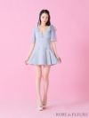 ROBE de FLEURS ローブドフルール ショルダーチュールリボンフレアミニキャバドレス fm3361