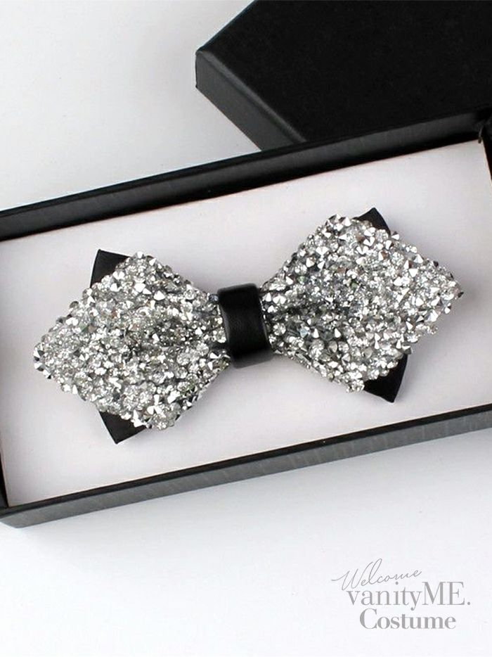 クリスタルビジューバイカラーリボン蝶ネクタイ チョーカー vcsit-2488-2