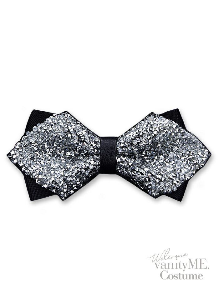 クリスタルビジューバイカラーリボン蝶ネクタイ チョーカー vcsit-2488-2