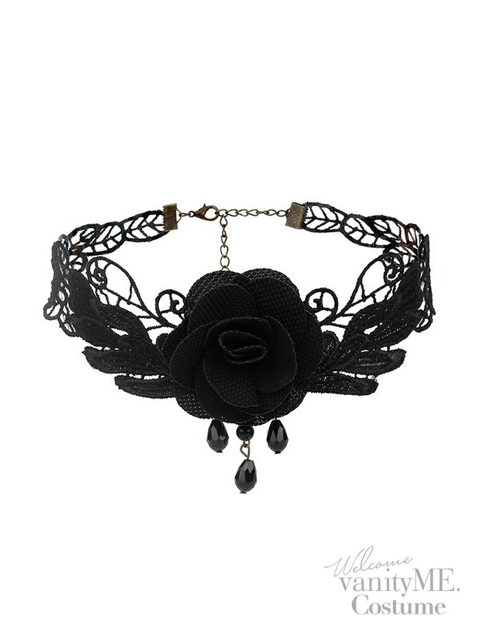 ゴシックローズモチーフチョーカー レースネックレス vcsit-25004