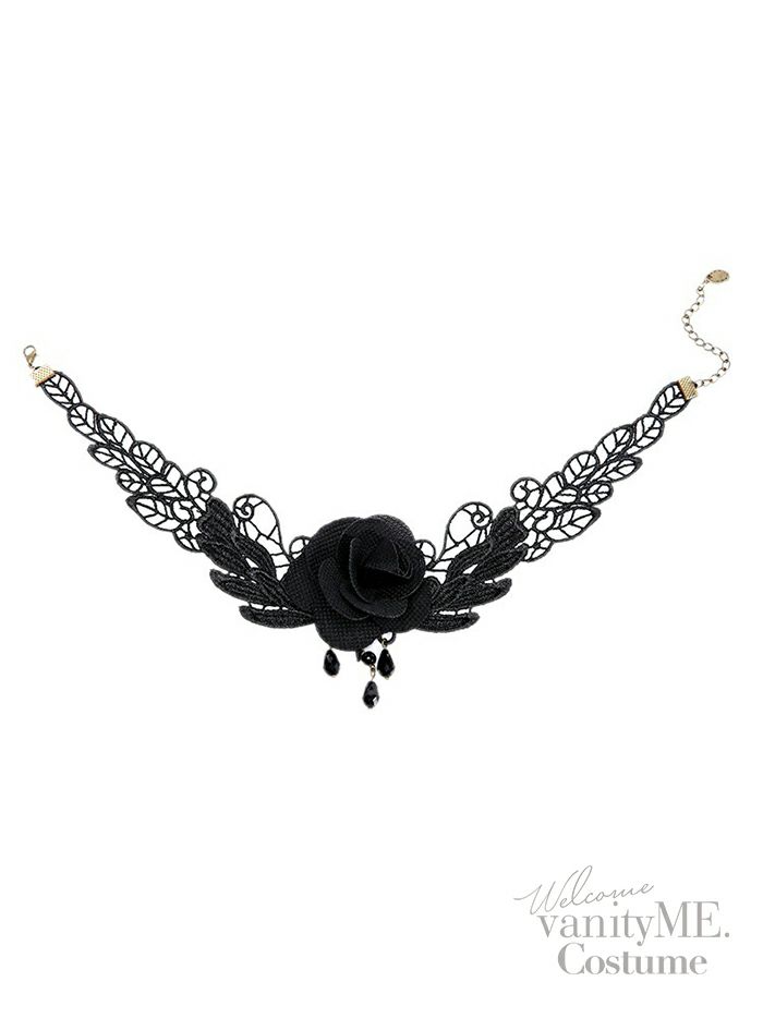 ゴシックローズモチーフチョーカー レースネックレス vcsit-25004