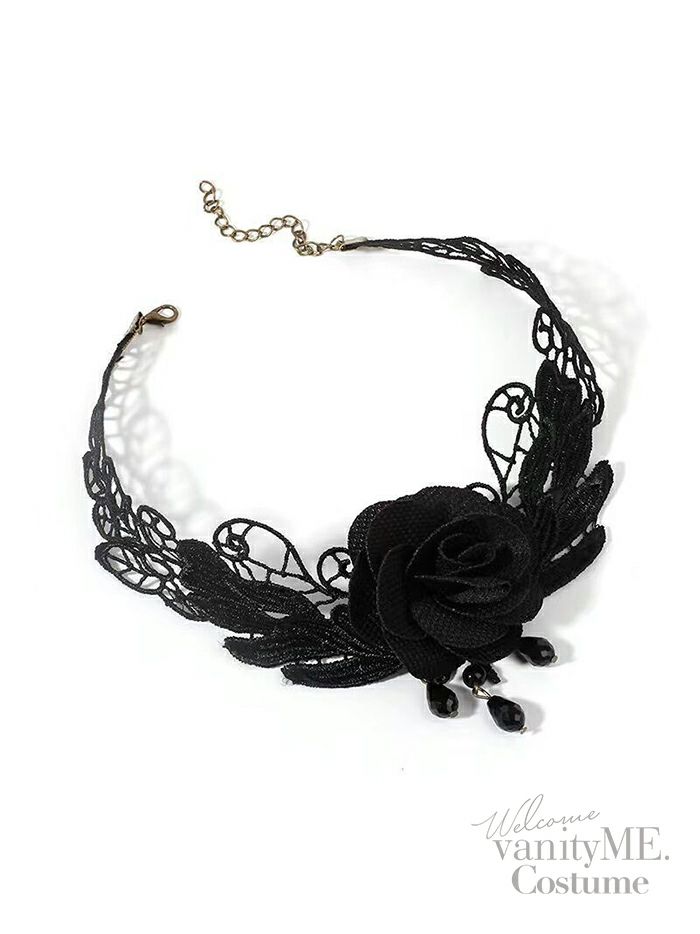 ゴシックローズモチーフチョーカー レースネックレス vcsit-25004
