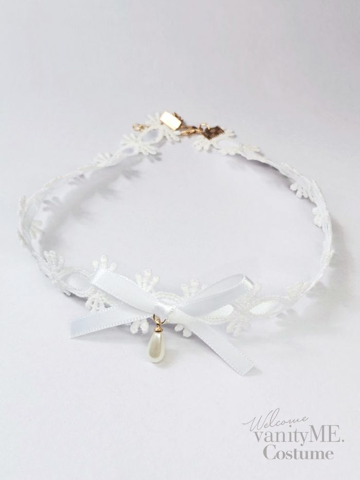 プチリボンレースチョーカー [ ブラック/ホワイト ] vcsit-25006