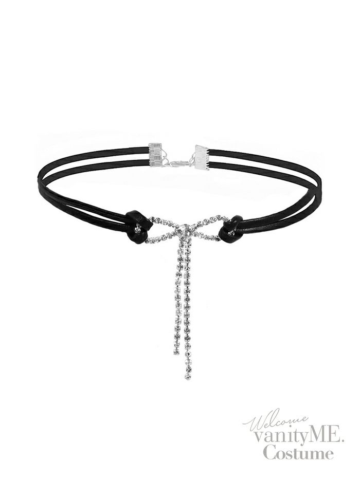 ビジューリボン×レザーチョーカー vcsit-25007