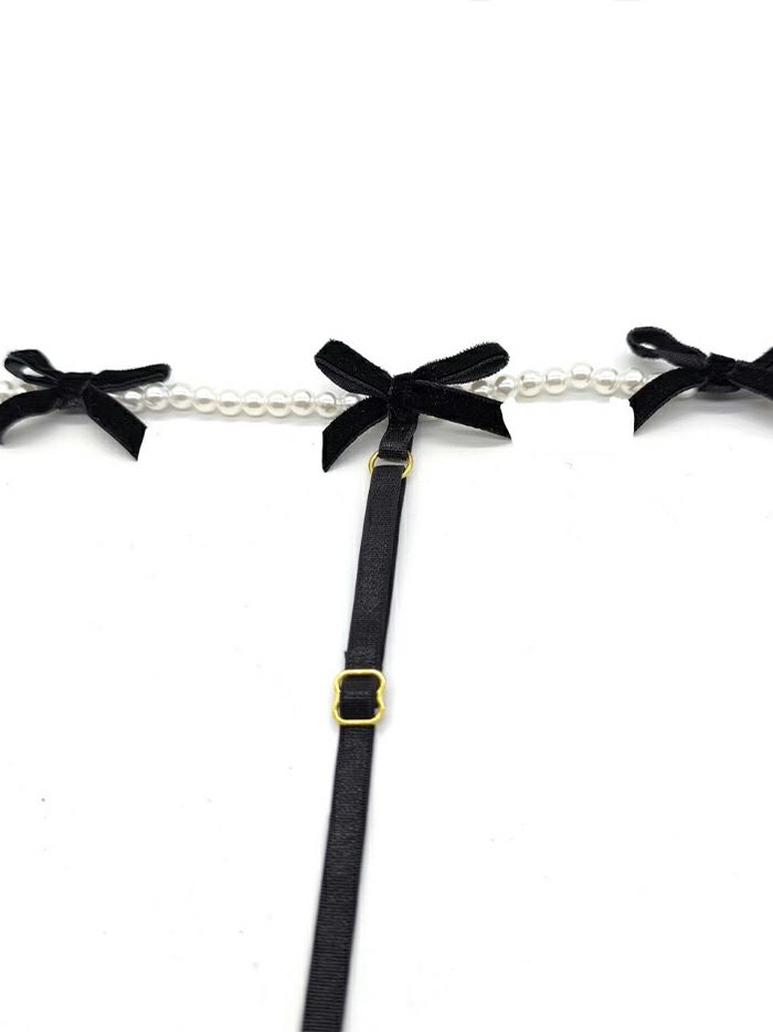 パールリボンチョーカー付きハーネスベルト vcsit-25008