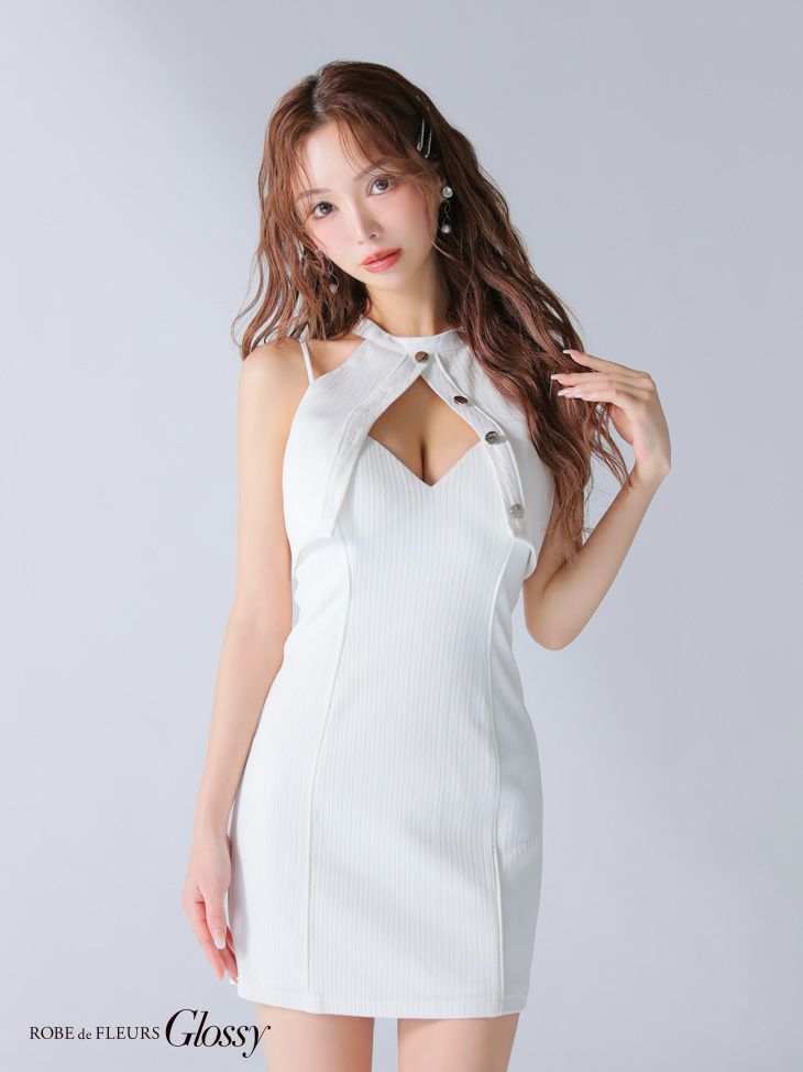 Glossy ローブドフルールグロッシー 2wayホルタートップスバストカットタイトミニキャバドレス gl3908-c