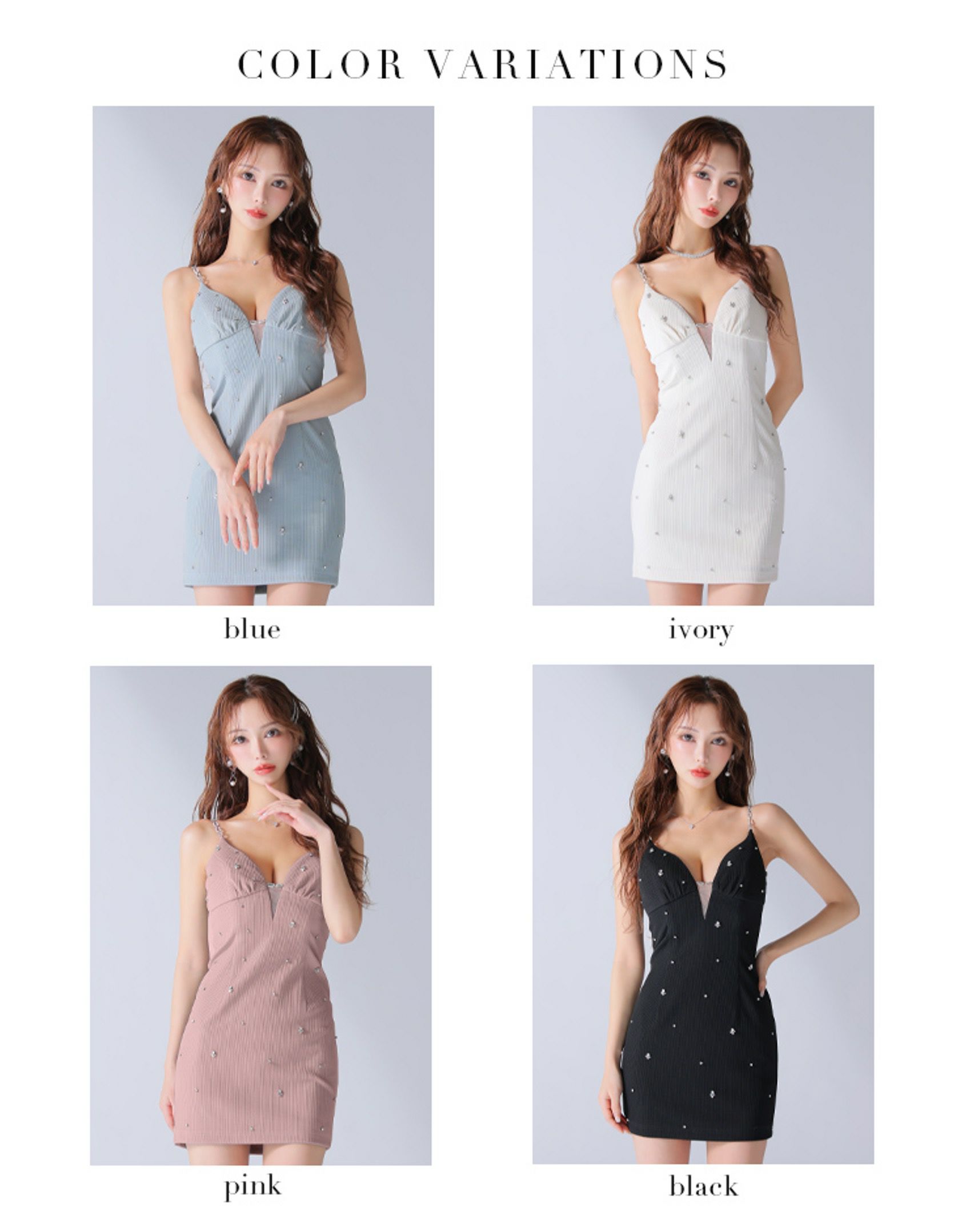 Glossy ローブドフルールグロッシー バストカットビジュータイトミニキャミキャバドレス gl3913-c