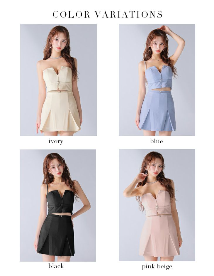 Glossy ローブドフルールグロッシー バストカットベルトプリーツセットアップミニキャバドレス gl3588