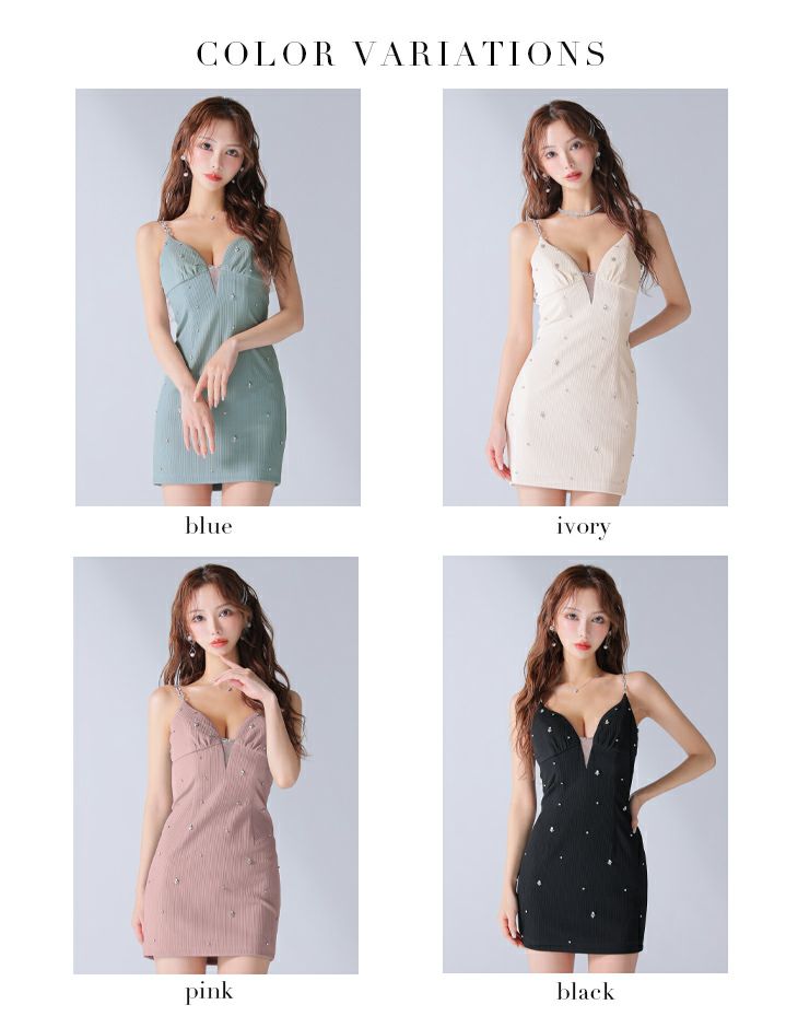 Glossy ローブドフルールグロッシー バストカットビジュータイトミニキャミキャバドレス gl3913