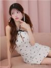  ROBE de FLEURS ローブドフルール リボン柄バストカットセットアップセミフレアミニキャバドレス fm3363-c
