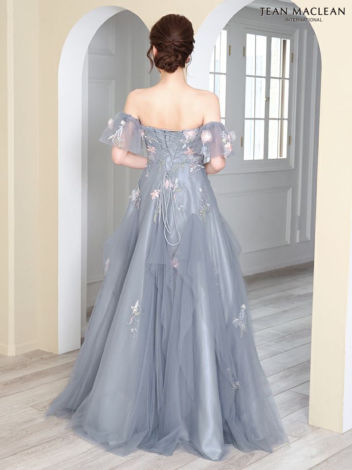 JEAN MACLEAN ジャンマクレーン 花柄刺繍/パフスリーブ付き/オフショル/2way/姫/ロングドレス ja51829