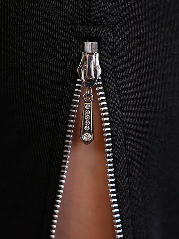 Veautt ヴュート ワンショルダーロングスリーブアシンメトリーファスナータイトミディアムドレス vt022509-ks