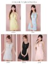 ROBE de FLEURS ローブドフルール バストジップノースリーブビジューミニキャバドレス fm3789